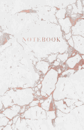 Notebook: Beautiful White and Rose Gold Marble 5.5 X 8.5 - A5 Size