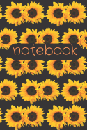 Notebook: Blank Lined Sunflower Notebook