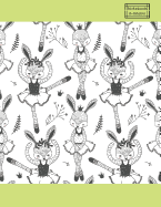 Notebook: Bunny Ballet Dance on Green Cover and Dot Graph Line Sketch Pages, Extra Large (8.5 X 11) Inches, 110 Pages, White Paper, Sketch, Notebook Journal