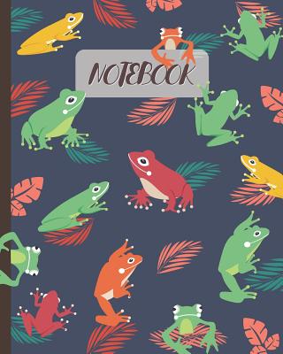 Notebook: Cute Frogs Cartoon Cover - Lined Notebook, Diary, Track, Log & Journal - Gift for Kids, Teens, Men, Women (8"x10" 120 Pages) - Happy Pattern Colorful