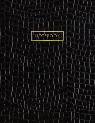 Notebook: Dark Black Alligator Skin Style - Embossed Style Lettering - Softcover - 150 College-ruled Pages - 8.5 x 11 size - Shady Grove Notebooks