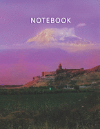 Notebook: Lined - Unruled - Plain - blank Notebook - 100 pages numbered - Elegant and Romantic sunset landscape - A4 Letter Size - Diary, Journal, Composition Book, Doodles, Memories