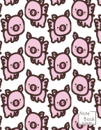 Notebook: Little Pigs Flying Notebook and Dot Graph Line Sketch pages, Extra large (8.5 x 11) inches, 110 pages, White paper, Sketch, Draw and Paint (Notebooks for Girls)