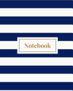 Notebook - Navy Stripe Composition Book: (8 x 10) Lined Journal, 100 Pages, Smooth Matte Cover