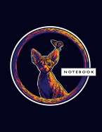 Notebook: Sphynx Cat on Black Cover and Lined Pages, Extra Large (8.5 X 11) Inches, 110 Pages, White Paper