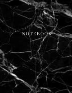 Notebook: Unlined Notebook - Large Blank Journal (8.5 x 11 inches) - 100 pages, Smooth Matte Black Marble Cover