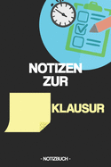 Notizen Zur _____ Klausur: Notizbuch - Pr?fung - Zusammenfassung - Geschenk - kariert - ca. DIN A5