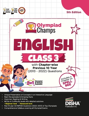 Olympiad Champs English Class 3 with Chapter-wise Previous 10 Year (2013 - 2022) Questions 5th Edition Complete Prep Guide with Theory, PYQs, Past & Practice Exercise - Disha Experts