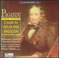 Paganini: 3 Duets for Violin and Bassoon - Bruno Canino (piano); Claudio Gonella (bassoon); Salvatore Accardo (violin)