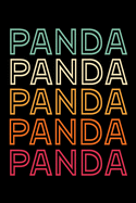 Panda Panda Panda Panda Panda: College Ruled Notebook (6x9 inches) with 120 Pages Retro Panda Notebook With College Ruled Pages Great Panda Gift