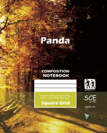 Panda Square Grid, Quad Ruled, Composition Notebook, 100 Sheets, Large Size 8 x 10 Inch Dark Forest III
