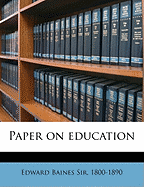 Paper on Education Volume Talbot Collection of British Pamphlets