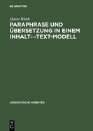Paraphrase und ?bersetzung in einem Inhalt Text-Modell