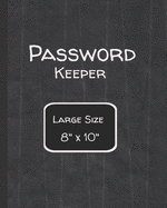 Password Keeper Large Size: 8"x 10" Alphabetical password internet organizer with a Black cover