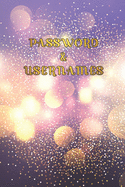 Password & Usernames: Internet Password Logbook Large Print With Tabs - Bokeh Lights Background Cover