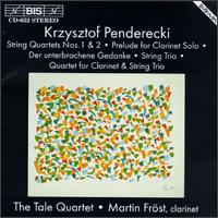 Penderecki: Musid For Clarinet & String Quartet - Helena Nilsson (cello); Ingegerd Kierkegaard (viola); Martin Frst (clarinet); Patrik Swedrup (violin); Tale Olsson (violin);...