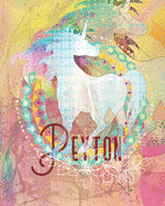 Peyton: Colorful Rainbow Unicorn - 8"X10" Girl's Composition Wide Ruled Notebook