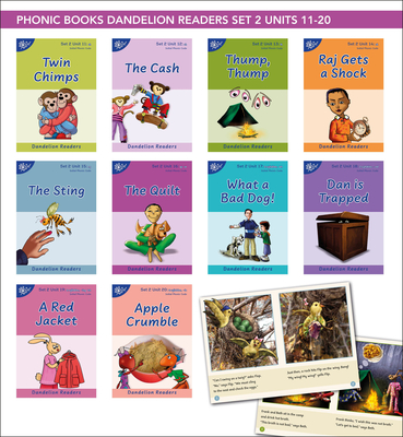 Phonic Books Dandelion Readers Set 2 Units 11-20 Twin Chimps (Two Letter Spellings Sh, Ch, Th, Ng, Qu, Wh, -Ed, -Ing, -Le): Decodable Books for Beginner Readers Two Letter Spellings Sh, Ch, Th, Ng, Qu, Wh, -Ed, -Ing, -Le - Phonic Books