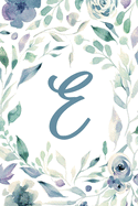 Planner Undated 6"x9" - Light Purple, Blue & White Floral Design - Initial E: Non-dated Weekly and Monthly Day Planner, Calendar, Organizer for Women, Teens - Letter E