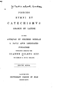 Preces Hymni Et Catechismus Graece Et Latine