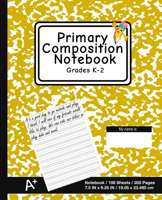 Primary Composition Notebook: School Marble Yellow - K-2nd Grade Composition Journal Pad, for Alphabet Writing Practice, [back to School Essential] - P2g Innovations