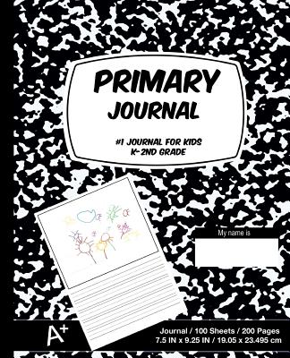 Primary Journal: Black Marble, Composition Book, Draw and Write Journal, Unruled Top, .5 Inch Ruled Bottom Half, 100 Sheets, 7.5 in X 9.25 In, 19.05 X 23.495 CM, Soft Durable Cover - Primary Journal, and Draw and Write Journal, and Blank Book MD (Creator)