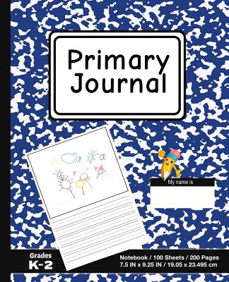 Primary Journal: School Marble Blue - Grades K-2, Creative Story Tablet - Primary Draw & Write Journal Notebook For Home & School [Classic] - P2g Innovations