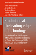 Production at the Leading Edge of Technology: Proceedings of the 10th Congress of the German Academic Association for Production Technology (Wgp), Dresden, 23-24 September 2020