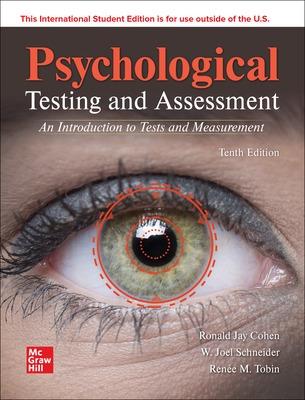 Psychological Testing and Assessment ISE - Cohen, Ronald Jay, and Schneider, W. Joel, and Tobin, Rene