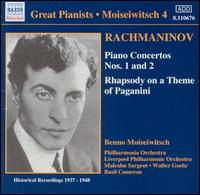 Rachmaninov: Piano Concertos Nos. 1 & 2; Rhapsody on a Theme of Paganini - Benno Moiseiwitsch (piano)