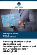 Ranking akademischer Webseiten und Forschungsdokumente auf der Grundlage ihrer Wichtigkeit