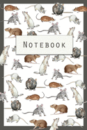 Rat Notebook: Cute Notebook with Rats - Chinese New Year of the Rat - Watercolor Paintings