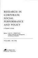 Research in Corporate Social Performance & Policy