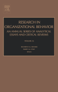Research in Organizational Behavior: Volume 25