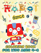 Robot coloring book for kids ages 4-8: Simple robots coloring book for children, preschoolers, kindergarten, 1st grade