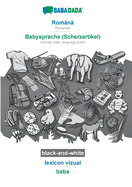 Romna - Babysprache (Scherzartikel), lexicon vizual, BW: BABADADA Romanian - German baby language (joke), visual dictionary, BW