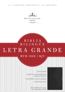 RVR 1960/KJV Biblia Bilingue Letra Grande, negro imitacion piel con indice