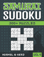 Samurai Sudoku: Sudoku Book for Adults with 300+ 5 in 1 Sudoku - Normal and Hard - Vol 4