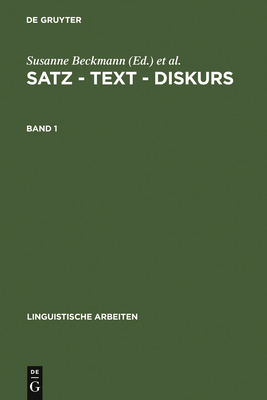 Satz - Text - Diskurs. Band 1 - Beckmann, Susanne (Editor), and Frilling, Sabine (Editor)