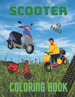 Scooter Coloring Book: Fun Gift Notebook Illustrations - Elephant, Green