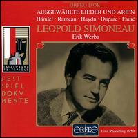 Selected Lieder and Arias - Erik Werba (piano); Lopold Simoneau (tenor)