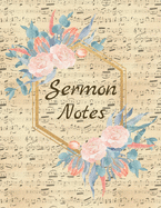 Sermon Notes: Special Edition-Color Interior-Bullet Journal Bible Verse-Christian arts gifts-Journal with lined paper-Sermon Notebook