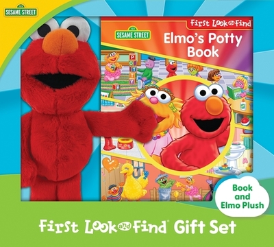 Sesame Street: Elmo's Potty Book First Look and Find Gift Set Book and Elmo Plush - Pi Kids