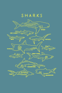 Sharks: Shark Notebook - Journal (Composition Book, Journal) (6 x 9)