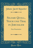 Siloah: Quell, Teich Und Thal in Jerusalem: Eine Dissertation (Classic Reprint)