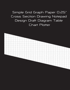 Simple Grid Graph Paper 0.25" Cross Section Drawing Notepad Design Draft Diagram Table Chart Plotter: 4 SquarePer Inch Number Of Squares 30x40 Great For Student College Teachers Architects Designer Artists & Contractors