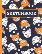 Sketchbook: Cute Smiling Cat Sketchbook for Kids