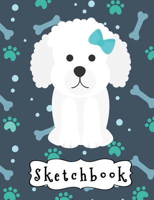 Sketchbook: Cute White Poodle Puppy, Large Blank Sketchbook for Kids, 110 Pages, 8.5" X 11," for Drawing, Sketching & Crayon Coloring - Sketchbooks, Pinkcrushed, and Notebooks, Pinkcrushed