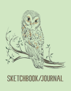 Sketchbook/Journal: Each Notebook Page Is Half Blank for Drawing and Sticker Space and Half Lined for Writing. Cover Features an Illustration of an Owl.