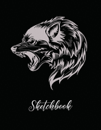 Sketchbook: Large 8.5"x11" for Drawing, Sketch, Painting, Watercolor, Creation: 110 pages. Notebook and Sketchbook for Artist, Pencil, Markers, Paint. ( Black Wolf Cover )